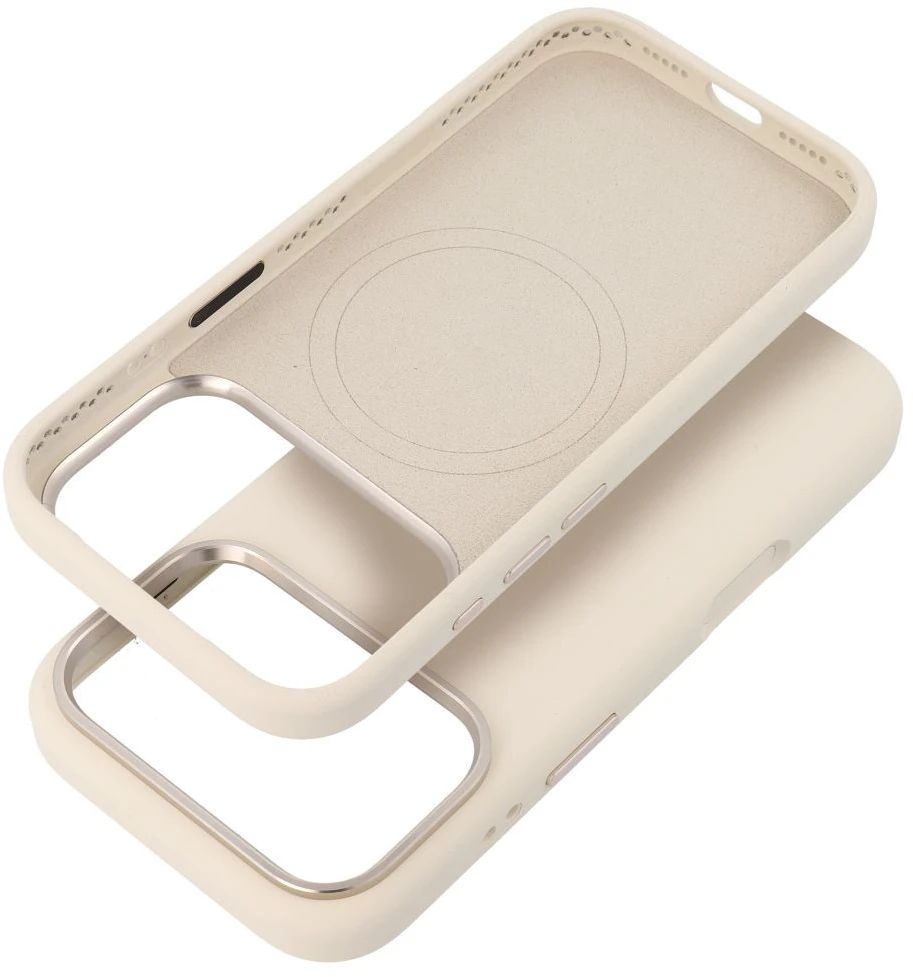 „iPhone 16e“ (SE4 2025) / 17e „Forcell F-Protect Frame Premium“ dėklas, suderinamas su „Magsafe antique baltas 0INT“