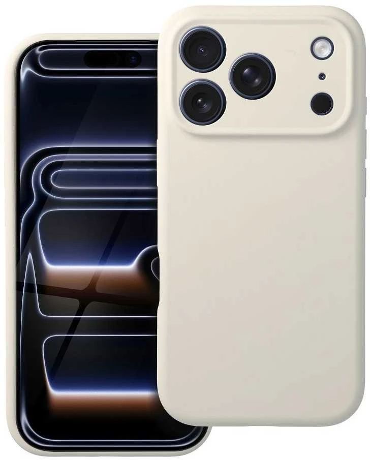 „iPhone 17 AIR“ dėklas „Forcell F-Protect Rubber Premium“, suderinamas su „MagSafe“ antikvarinėmis baltomis