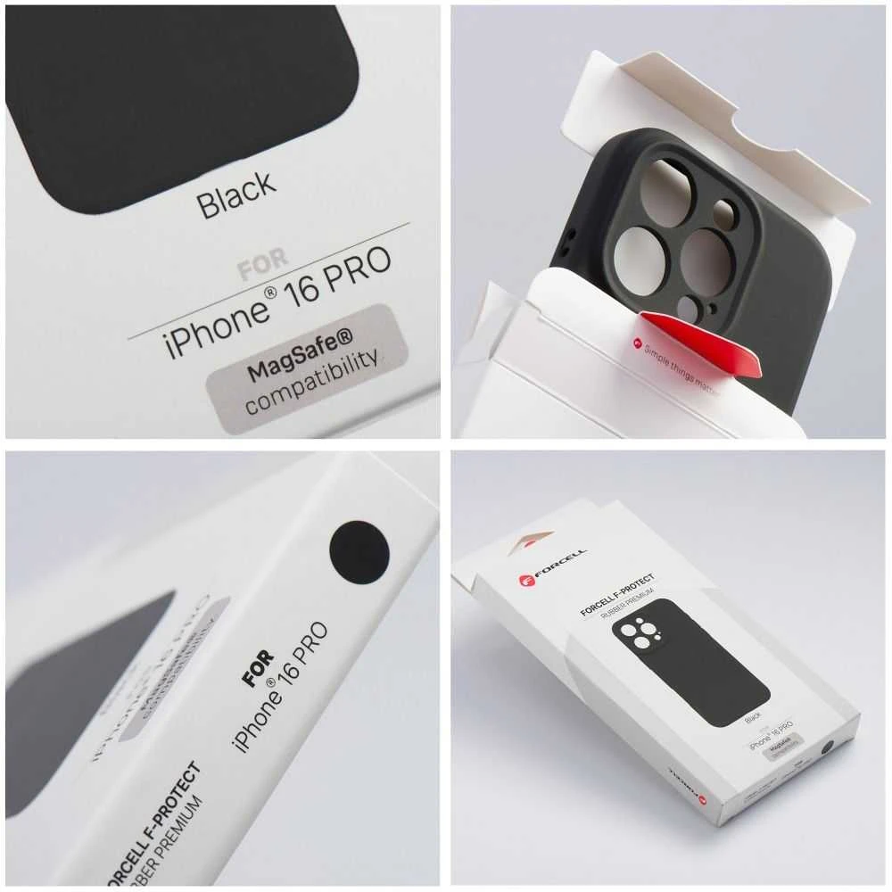„iPhone 17 AIR“ dėklas „Forcell F-Protect Rubber Premium“, suderinamas su „MagSafe“ juodas