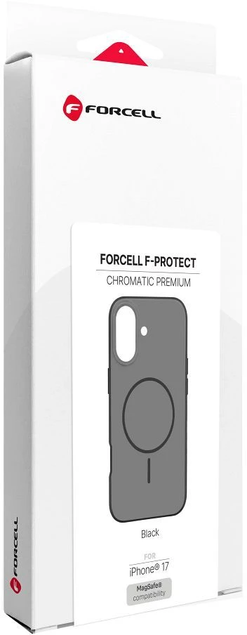 Dėklas iPhone 17 Forcell F-Protect Chromatic Premium, suderinamas su MagSafe, juodas