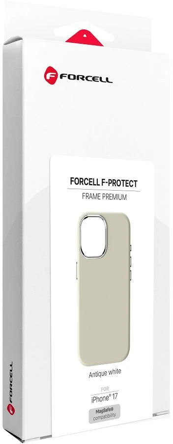 „iPhone 17 Forcell F-Protect Frame Premium“ dėklas, suderinamas su „Magsafe“ antikvarinėmis baltomis