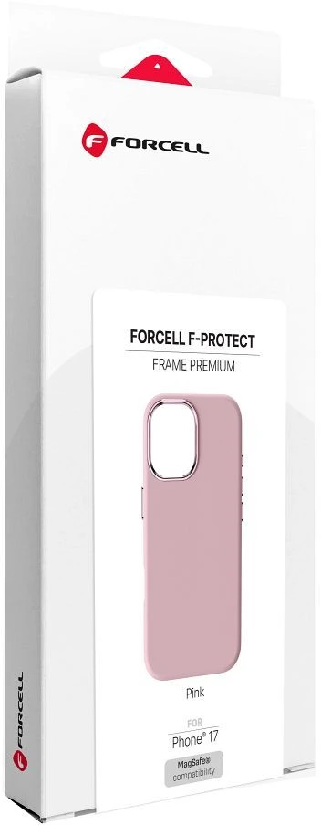 „iPhone 17 Forcell F-Protect Frame Premium“ dėklas, suderinamas su „Magsafe“, rožinis