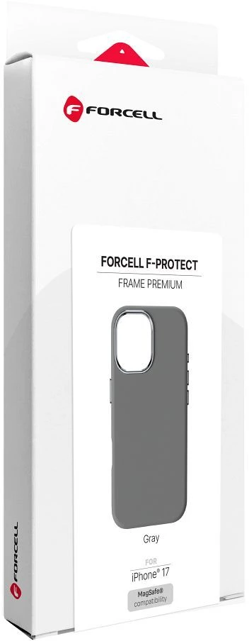 „iPhone 17 Forcell F-Protect Frame Premium“ dėklas, suderinamas su „Magsafe“ pilka spalva