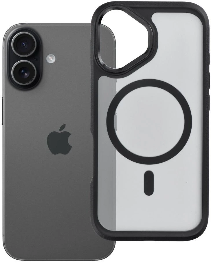 „iPhone 17 Forcell F-Protect Smoke Hybrid Premium“ dėklas, suderinamas su „MagSafe“ juodas