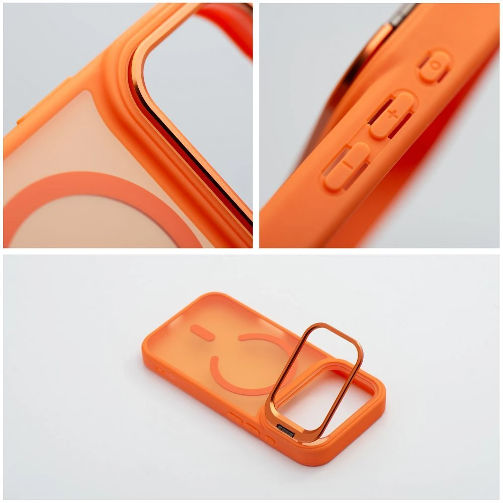 Dėklas Case for iPhone 17 Pro / 18 Pro Forcell F-Protect Smoke Hybrid Premium compatible with MagSafe oranžinis