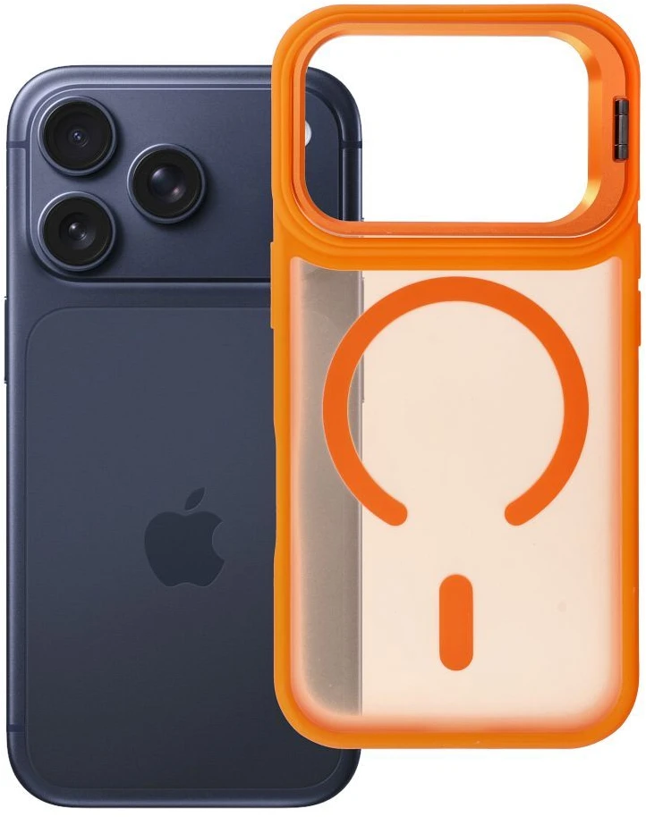 Dėklas Case for iPhone 17 Pro / 18 Pro Forcell F-Protect Smoke Hybrid Premium compatible with MagSafe oranžinis