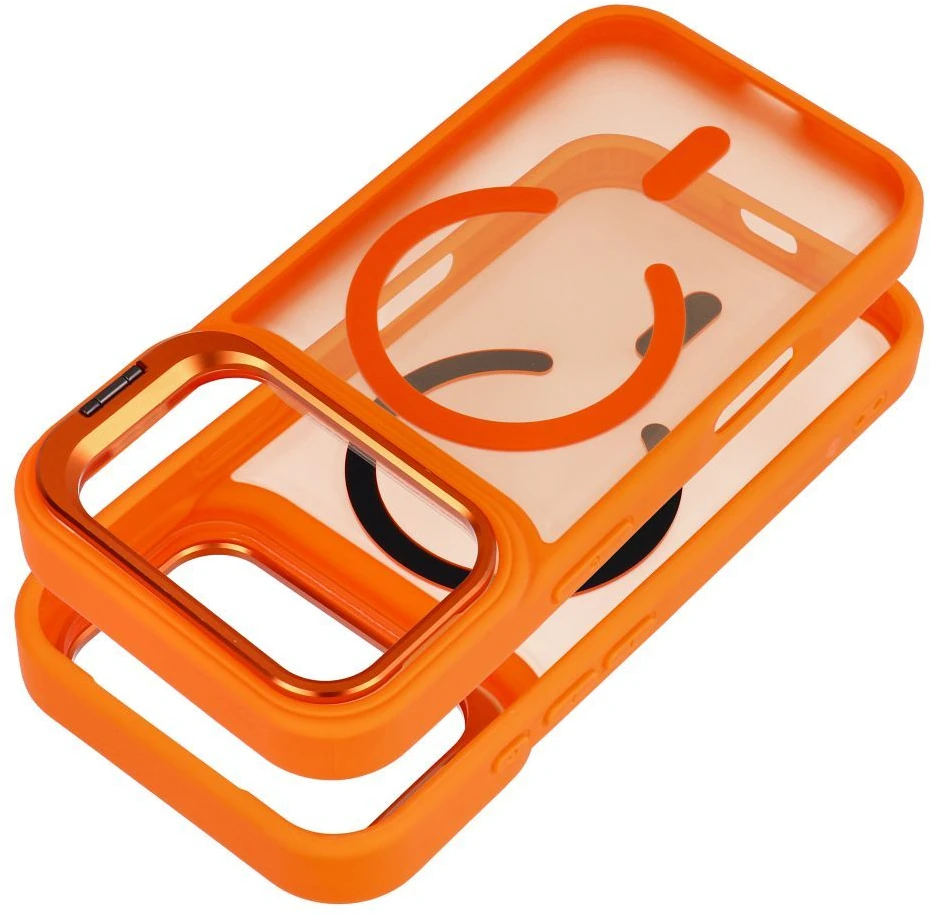 Dėklas Case for iPhone 17 Pro / 18 Pro Forcell F-Protect Smoke Hybrid Premium compatible with MagSafe oranžinis