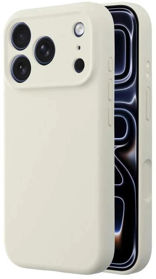 „iPhone 17 Pro / 18 Pro“ dėklas (žemas kameros kraštas), „Forcell F-Protect Rubber Premium“, suderinamas su „MagSafe“ antikvarinėmis baltomis