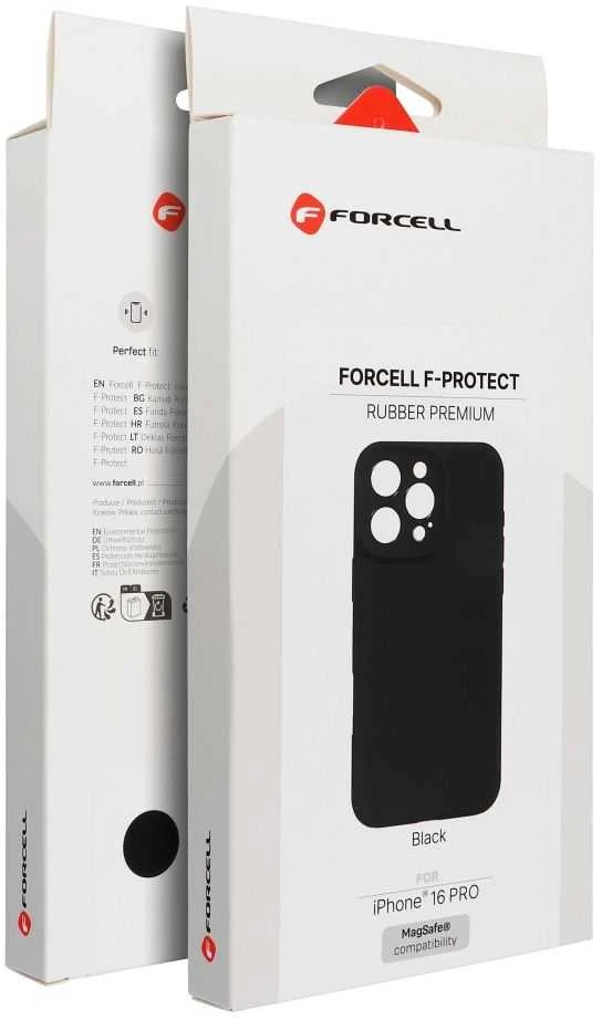 „iPhone 17 Pro / 18 Pro“ dėklas (žemas kameros kraštas), „Forcell F-Protect Rubber Premium“, suderinamas su „MagSafe“ (juodas)