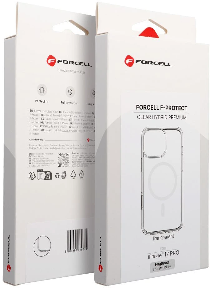 Dėklas Case for iPhone 17 Pro Max / 18 Pro Max Forcell F-Protect Clear Hybrid Premium compatible with Magsafe transparent