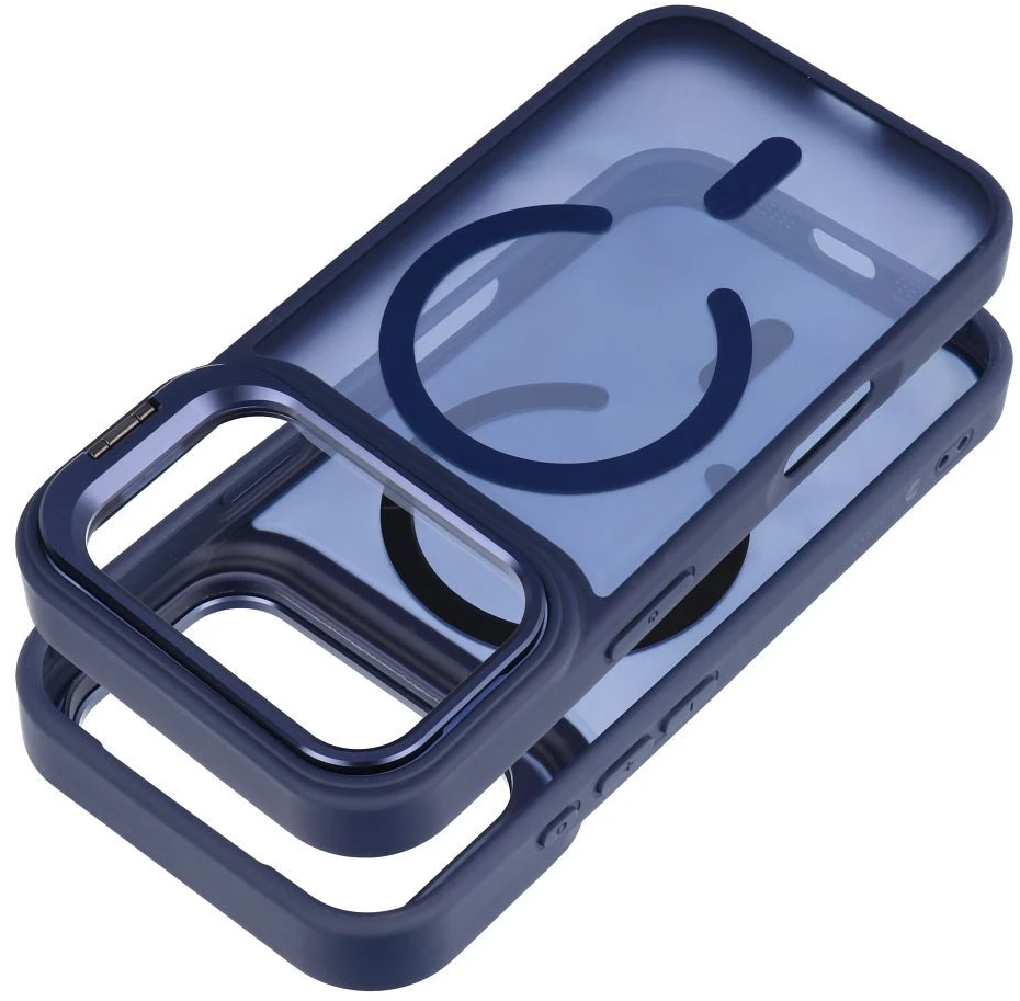„iPhone 17 Pro Max / 18 Pro Max“ dėklas „Forcell F-Protect Shadow Stand Premium“, suderinamas su „MagSafe“, tamsiai mėlynas