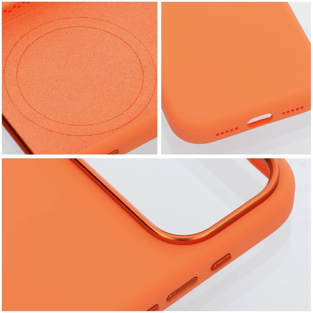 Dėklas iPhone 18 Pro / 17 Pro Forcell F-Protect Frame Premium, suderinamas su Magsafe, oranžinis