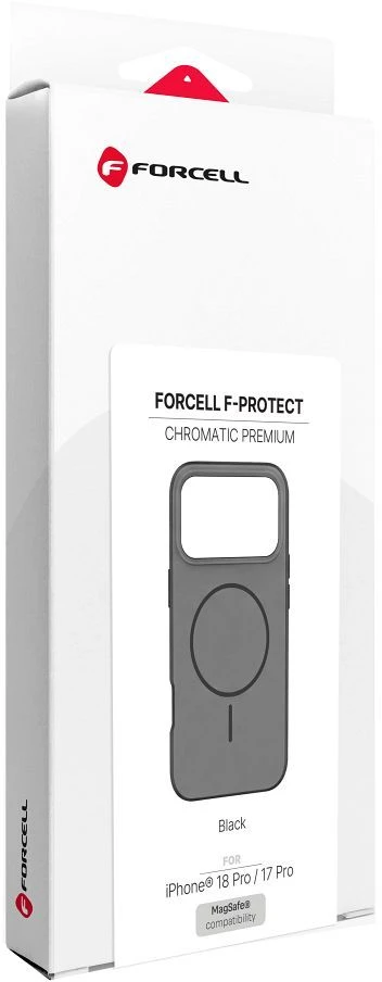 Dėklas iPhone 18 Pro / 17 Pro Forcell F-Protect Chromatic Premium, suderinamas su MagSafe, juodas