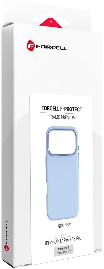 Dėklas Apykakle iPhone 18 Pro / 17 Pro Forcell F-Protect Frame Premium suderinama su Magsafe, šviesiai mėlyna