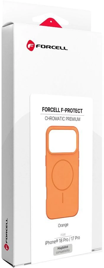 Dėklas iPhone 18 Pro / 17 Pro Forcell F-Protect Chromatic Premium, suderinamas su MagSafe, oranžinis