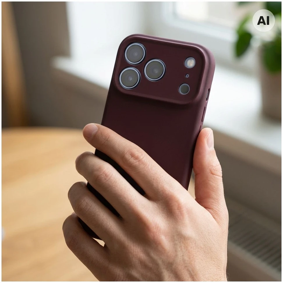 „iPhone 18 Pro / 17 Pro“ dėklas Forcell F-Protect Rubber Premium, suderinamas su MagSafe, bordo spalvos