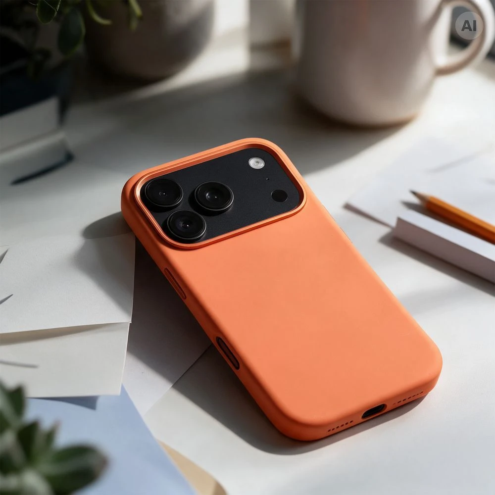 Dėklas iPhone 18 Pro / 17 Pro Forcell F-Protect Frame Premium, suderinamas su Magsafe, oranžinis