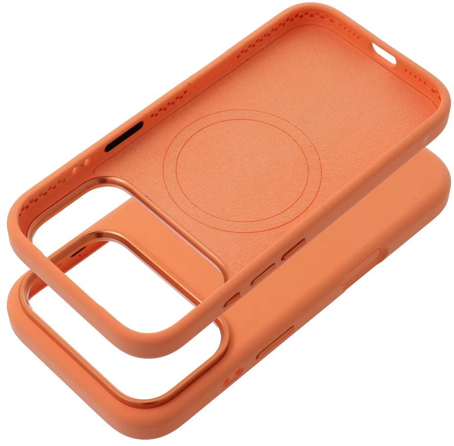 Dėklas iPhone 18 Pro / 17 Pro Forcell F-Protect Frame Premium, suderinamas su Magsafe, oranžinis