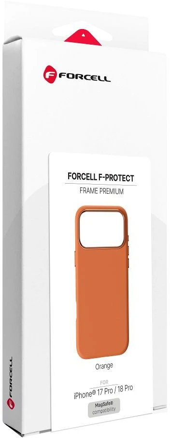 Dėklas iPhone 18 Pro / 17 Pro Forcell F-Protect Frame Premium, suderinamas su Magsafe, oranžinis