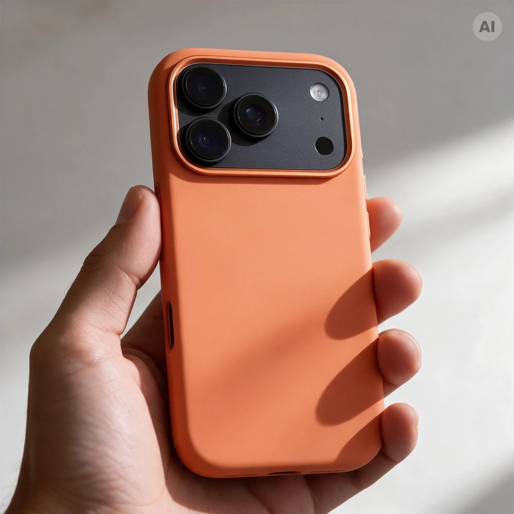 Dėklas iPhone 18 Pro / 17 Pro Forcell F-Protect Frame Premium, suderinamas su Magsafe, oranžinis