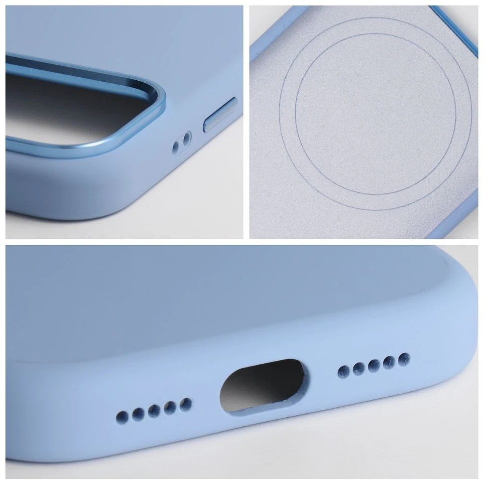 Dėklas, skirtas iPhone 18 Pro Max / 17 Pro Max „Forcell F-Protect Frame Premium“, suderinamas su MagSafe, šviesiai mėlynas