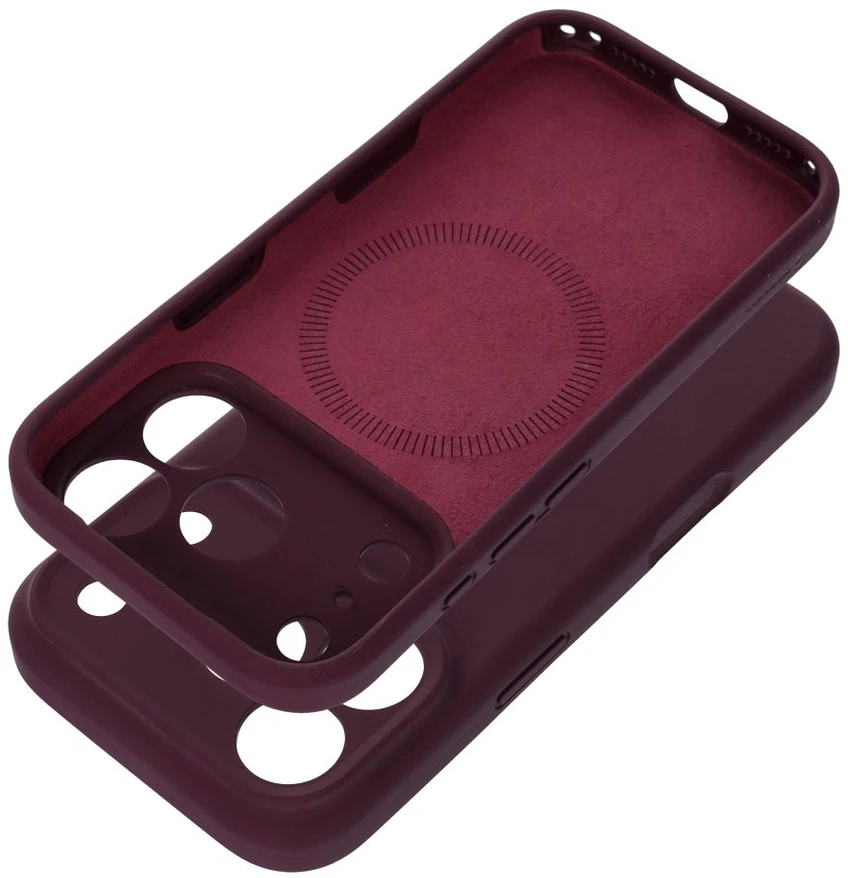 Dėklas Case for iPhone 18 Pro Max / 17 Pro Max Forcell F-Protect Rubber Premium compatible with MagSafe dark cherry