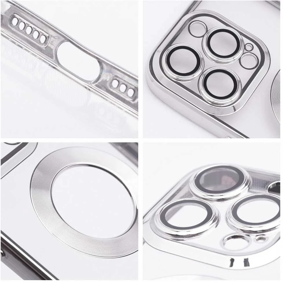 Dėklas Oem Case GLAM for IPHONE 16 sidabrinis