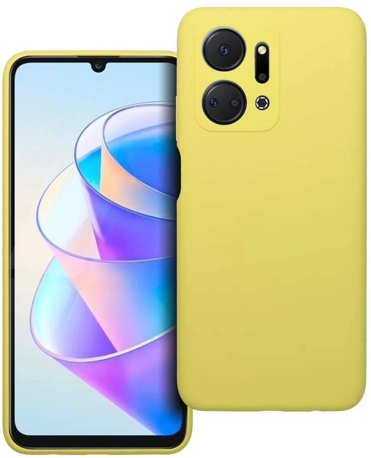 OEM dėklas Honor X7A silikoniniam 2 mm dėklui (apsauginis fotoaparatas), geltonas