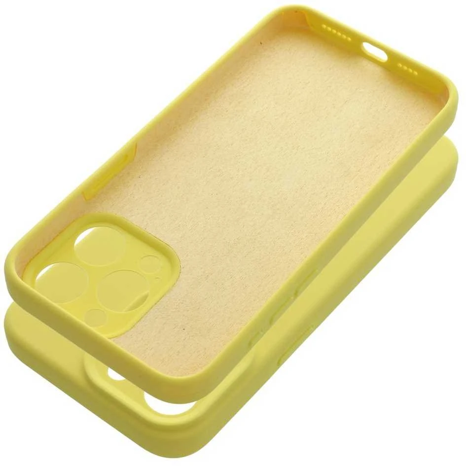 OEM dėklas, skirtas iPhone 15 PRO MAX silikoniniam 2 mm dėklui (apsaugai nuo kameros), geltonas