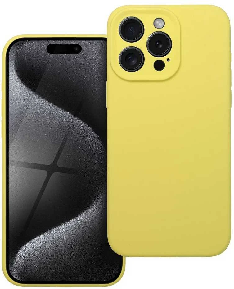 OEM dėklas, skirtas iPhone 15 PRO MAX silikoniniam 2 mm dėklui (apsaugai nuo kameros), geltonas