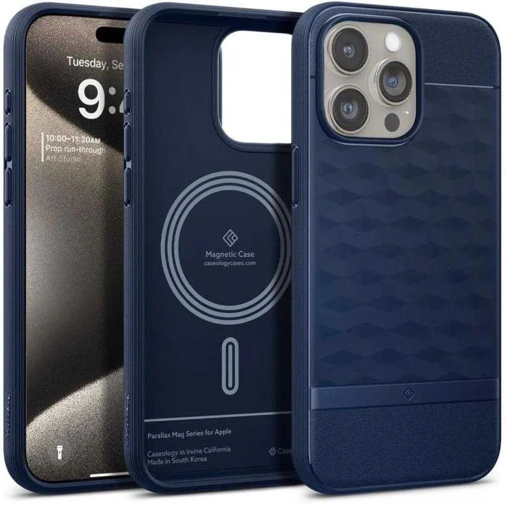 Spigen CASEOLOGY PARALLAX MAG MAGSAFE Apple iPhone 15 PRO MAX dėklas telefonui mėlynos spalvos