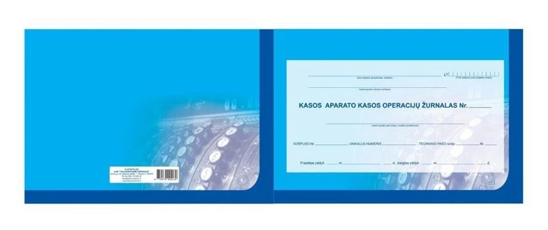 EKA kasos operacijų žurnalas, horizontalus, A4, 2-jų dalių virš.