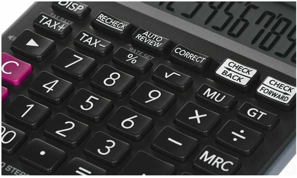 Stalinis skaičiuotuvas CASIO MJ-120D+, 126,5 x 148 x 28,6 mm