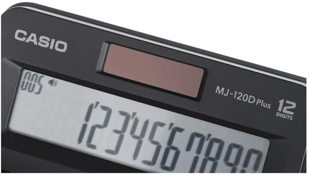 Stalinis skaičiuotuvas CASIO MJ-120D+, 126,5 x 148 x 28,6 mm