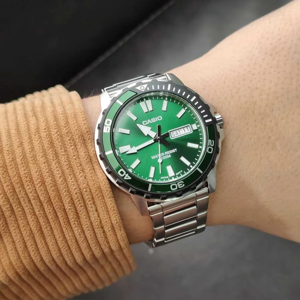 Casio kolekcija MTD-125D-3A vyriškas laikrodis + dėžutė
