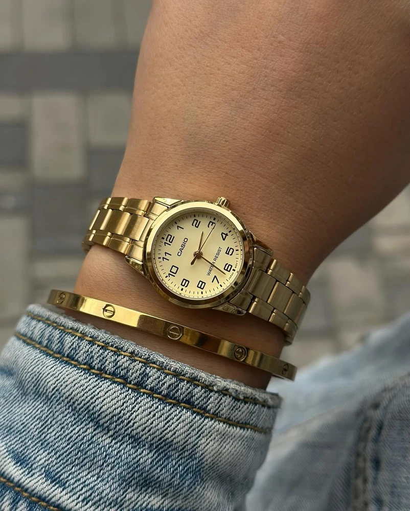 Laikrodis moterims CASIO LTP-V001G-9BUDF (zd589c) + dėžutė