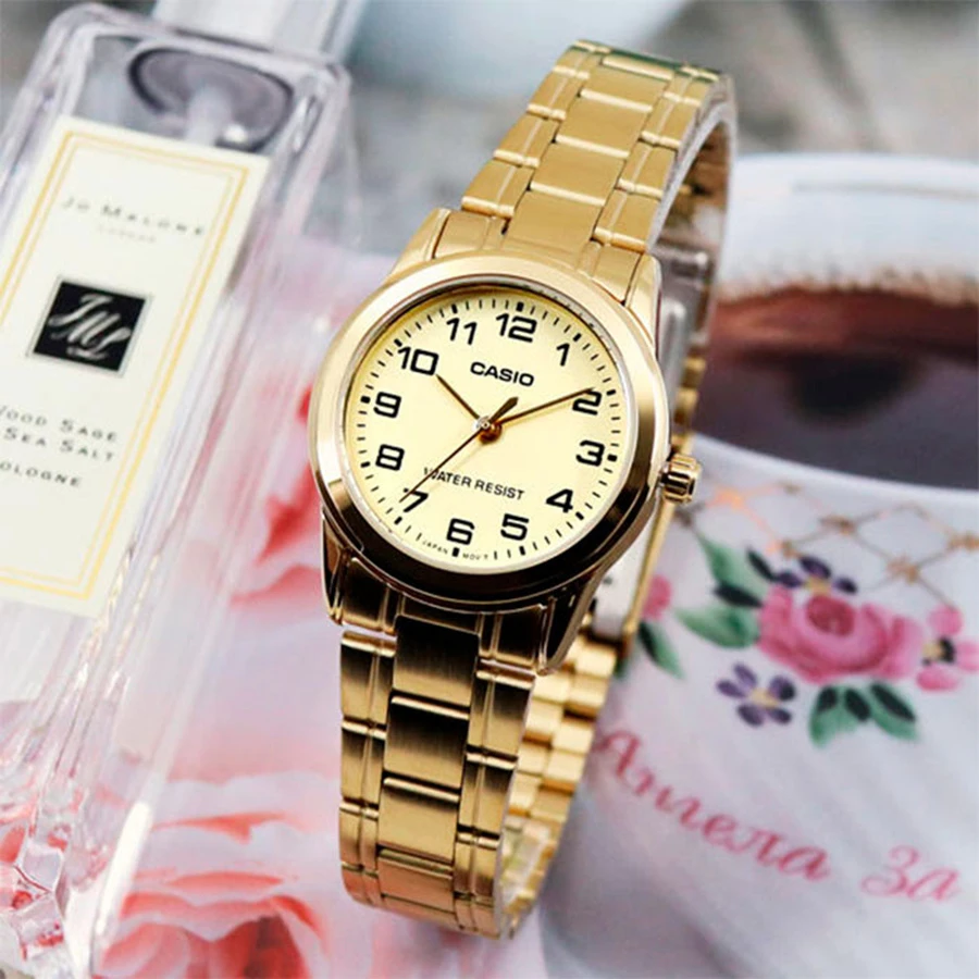 Laikrodis moterims CASIO LTP-V001G-9BUDF (zd589c) + dėžutė