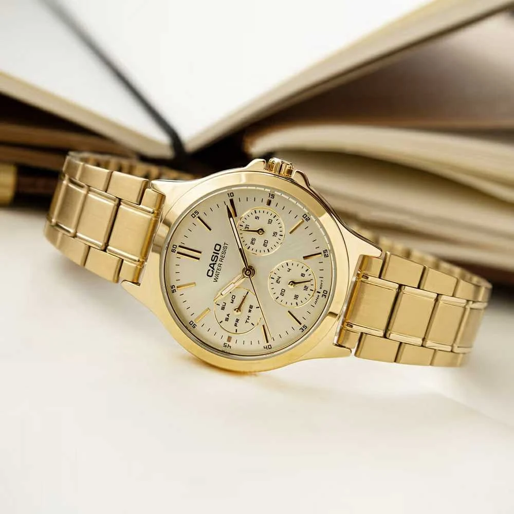 CASIO LTP-V300G-9A moteriškas laikrodis (zd566c) + dėžutė