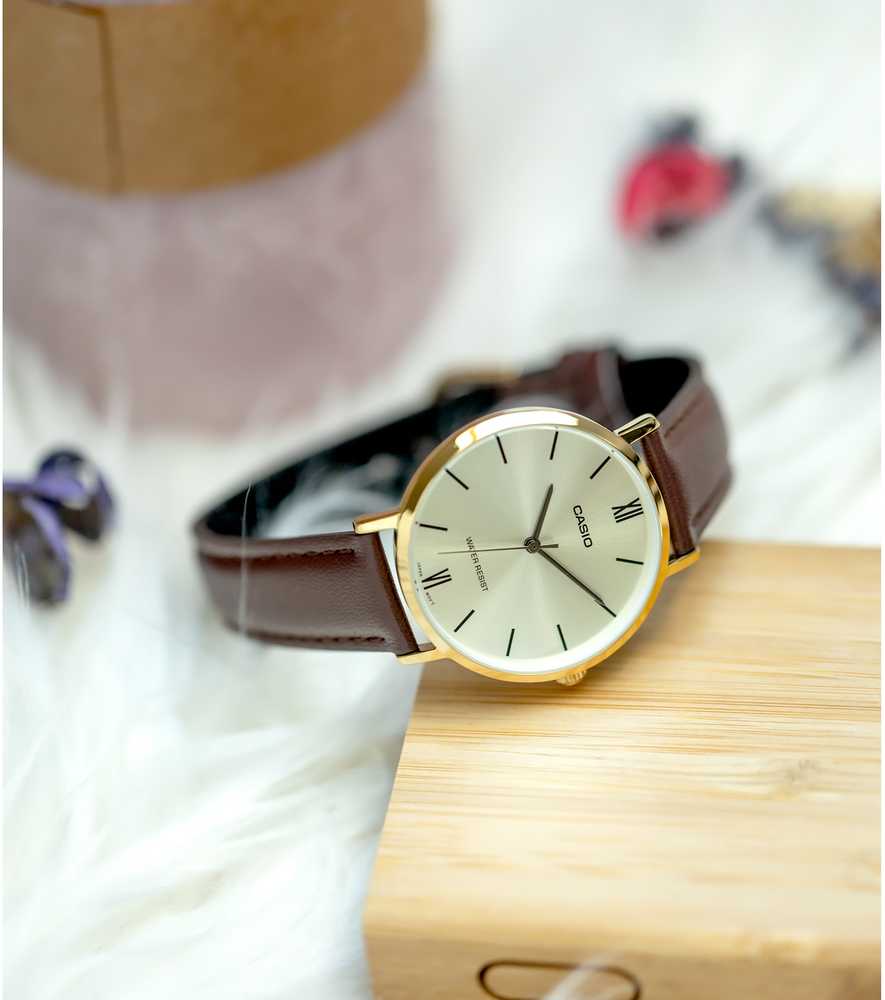 Casio LTP-VT01GL-9B moteriškas laikrodis + dėžutė