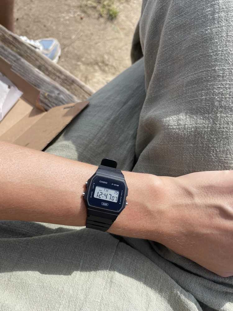 Laikrodis CASIO MEN'S WATCH F-91WB-1ADF + BOX