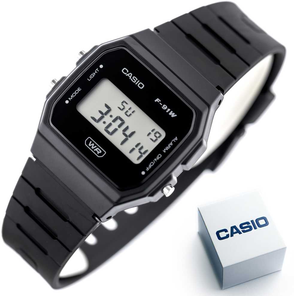 Laikrodis CASIO MEN'S WATCH F-91WB-1ADF + BOX