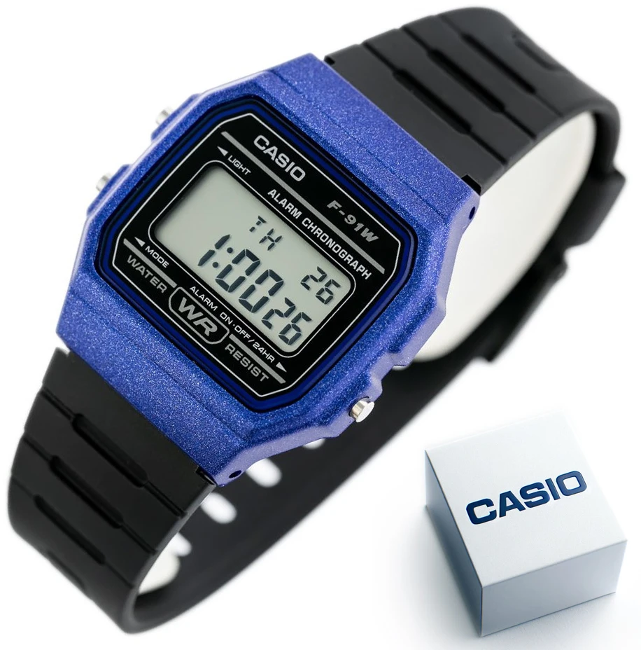 Laikrodis Casio F-91WM-2A, Mėlynas