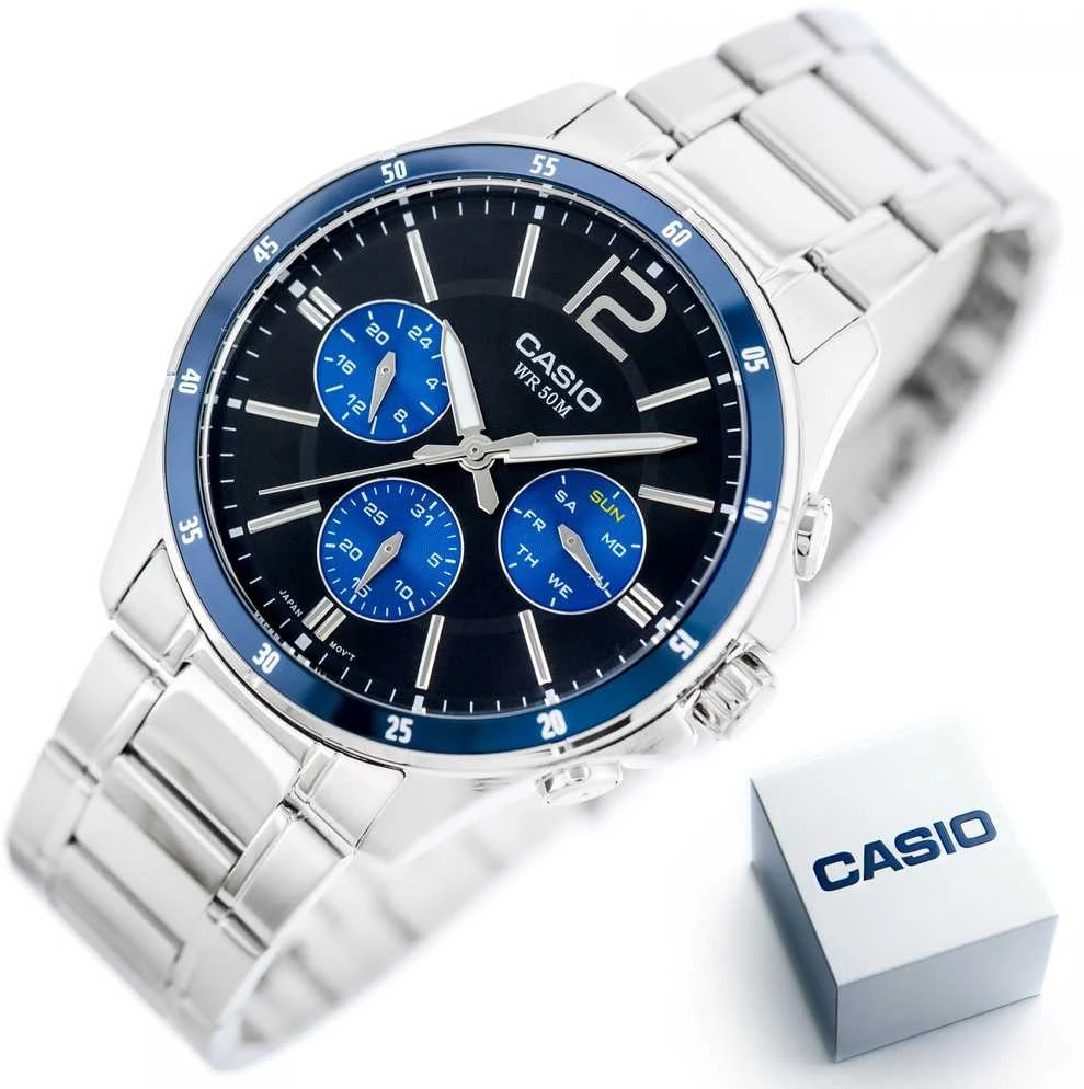 Vyriškas laikrodis CASIO MTP-1374D-2AV (zd063c) + BOX