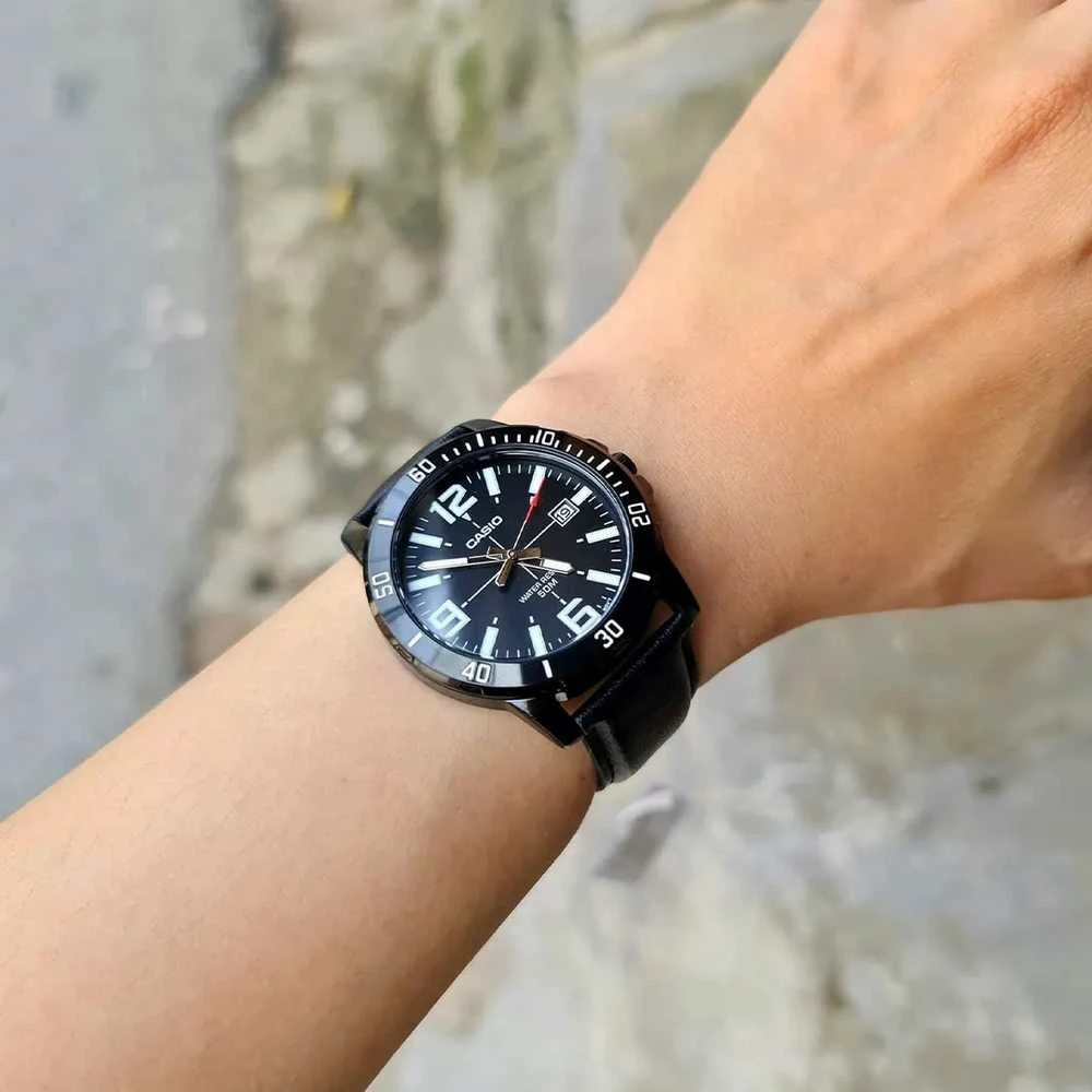 Laikrodis CASIO MEN'S WATCH MTP-VD01BL-1B (zd169d) + BOX