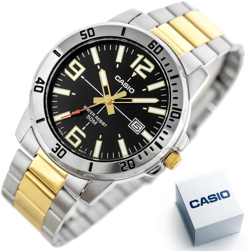 Laikrodis CASIO MEN'S WATCH MTP-VD01SG-1B + BOX