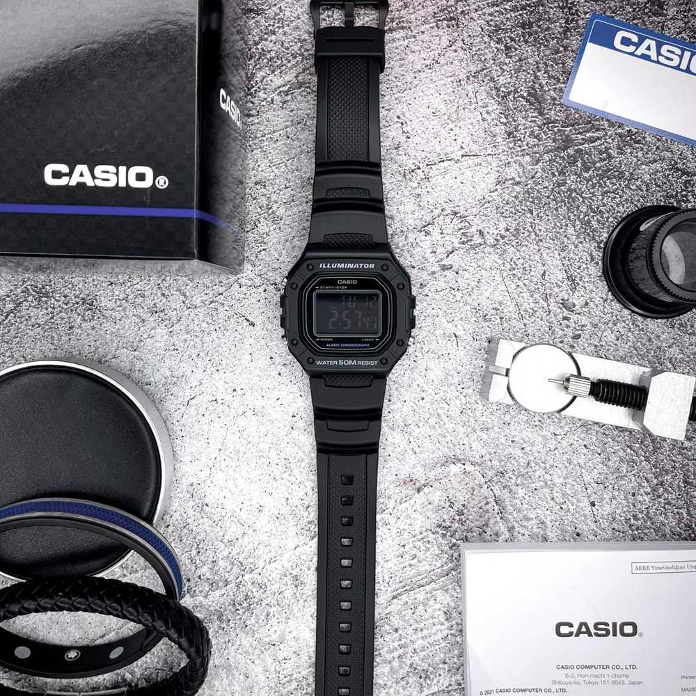 Laikrodis CASIO MEN'S WATCH W-218H-1B + BOX