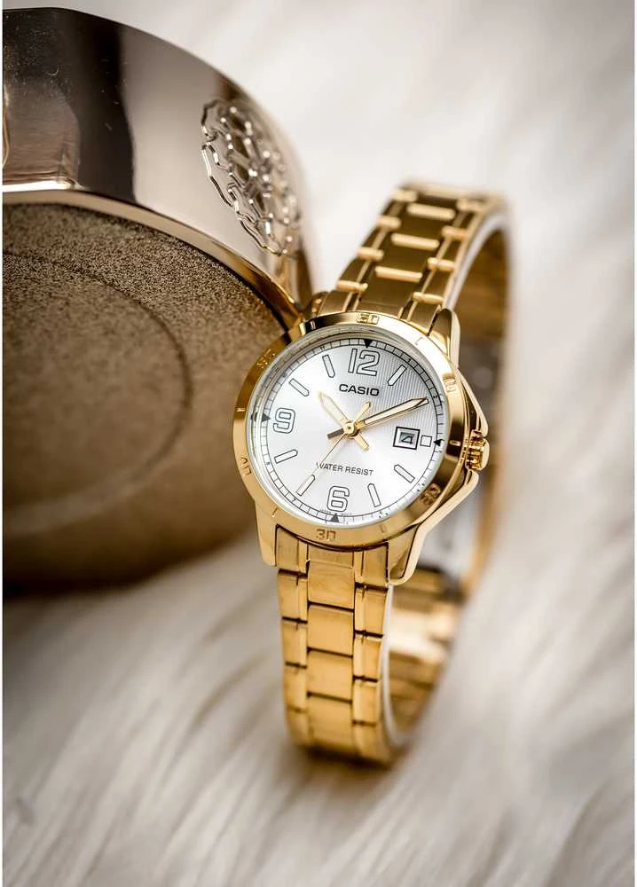 Casio moteriškas laikrodis LTP-V004G-7B2 (zd642b) + dėžutė