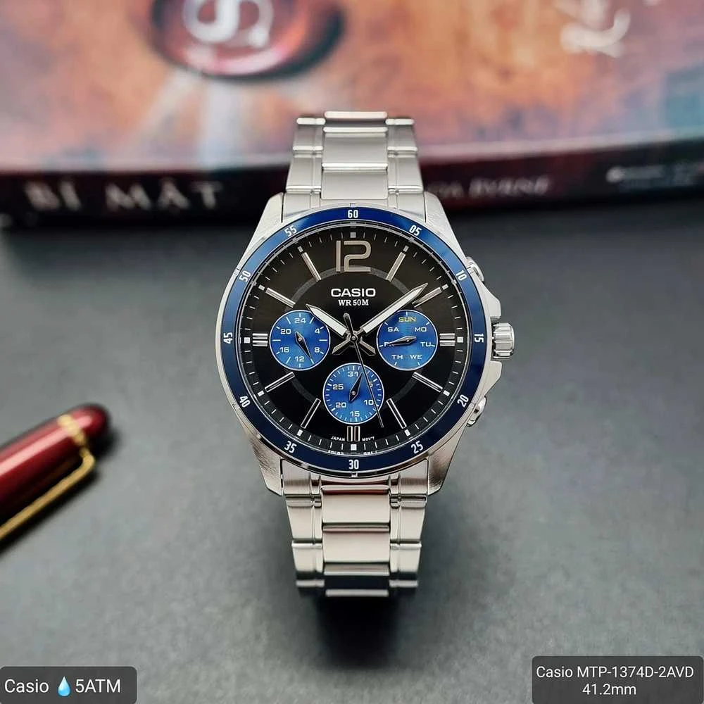Vyriškas laikrodis CASIO MTP-1374D-2AV (zd063c) + BOX