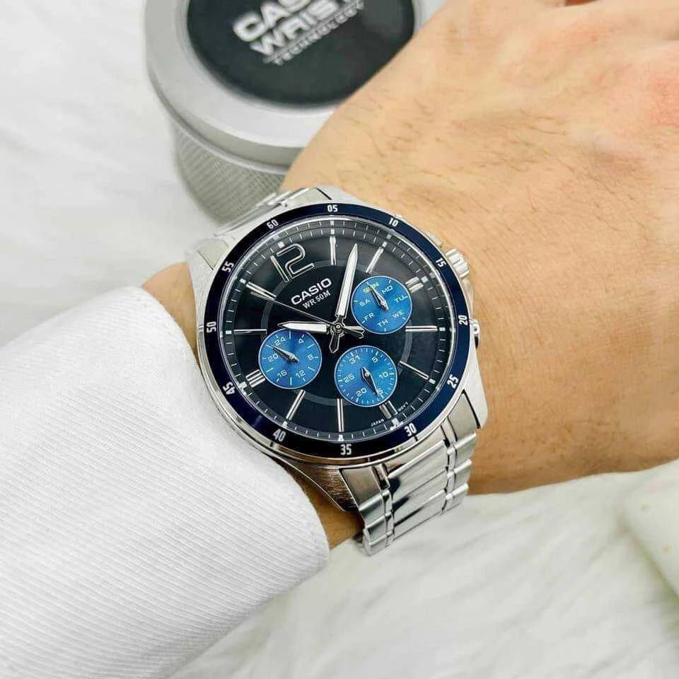 Vyriškas laikrodis CASIO MTP-1374D-2AV (zd063c) + BOX