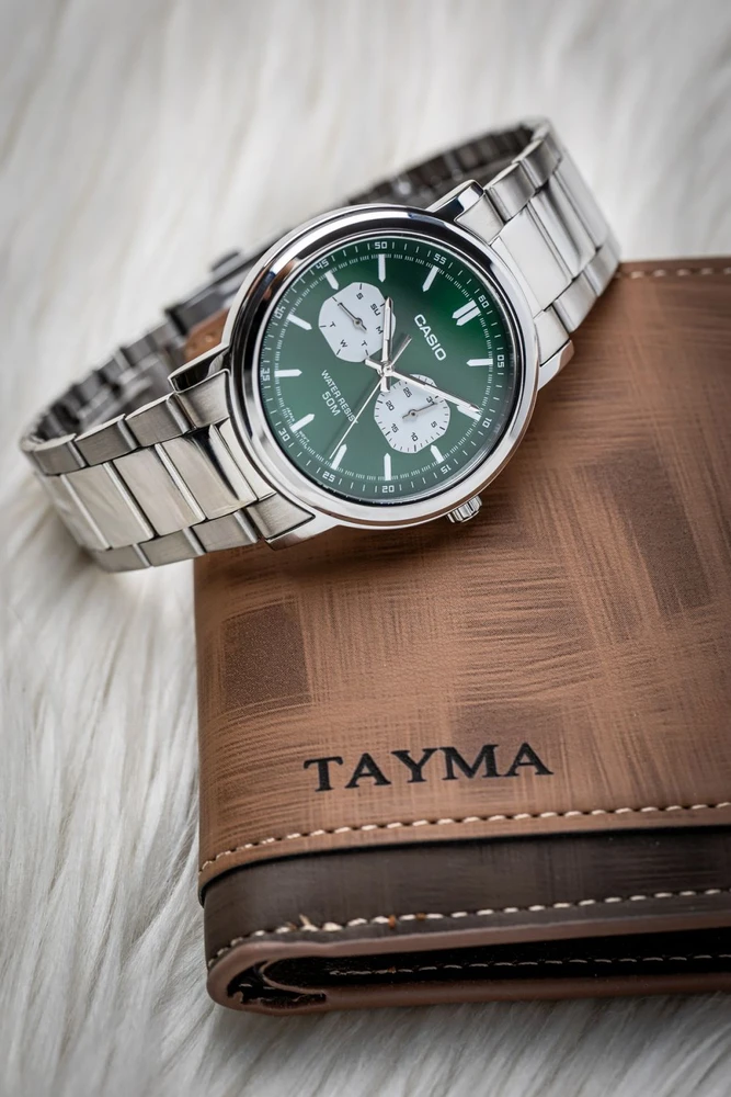 CASIO MTP-E335D-3E VYRIŠKAS LAIKRODIS (zd274c) + DĖŽUTĖ